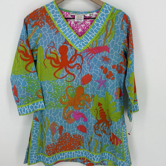 Gretchen Scott Tops - Gretchen Scott Sea Sway Split Beck Tunic Women’s Size XS